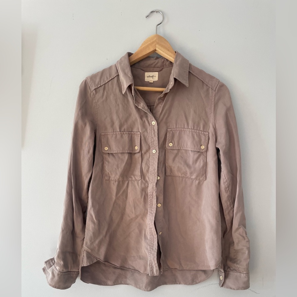 Taupe Button-Up Shirt
